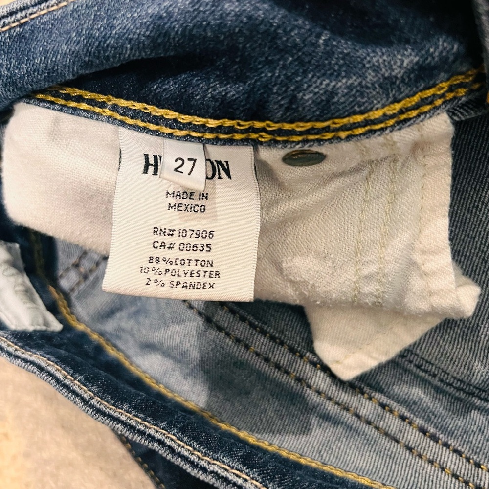 Hudson Y2K Dark Indigo Wash Low Rise Bootcut Denim 27 Short Flap Pockets - Picture 6 of 10